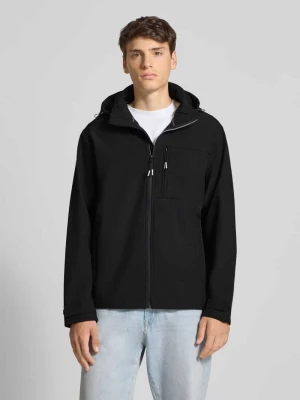 Kurtka softshell z kieszenią na piersi i patkami na rękawach jack & jones