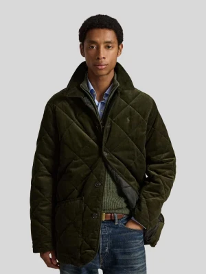 kurtka sztruksowa o kroju regular fit z wykładanym kołnierzem Polo Ralph Lauren Oliwkowy