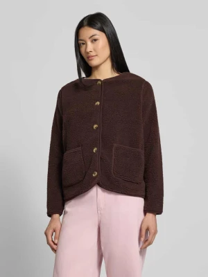 Kurtka teddy z naszywanymi kieszeniami w kroju regular fit model 'SC-ONYX 2' Soyaconcept Ciemnobrązowy