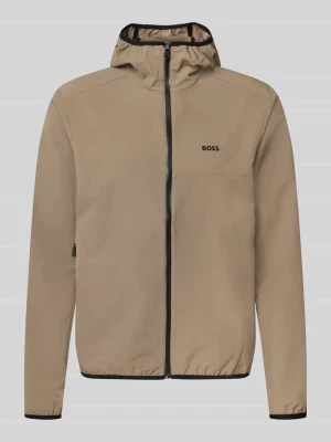 kurtka treningowa o kroju regular fit z kapturem model 'LW_COMMUTERPRO' Boss Piaskowy