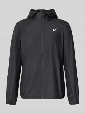 kurtka treningowa o kroju regular fit z nadrukiem z logo model 'Core' Asics Czarny