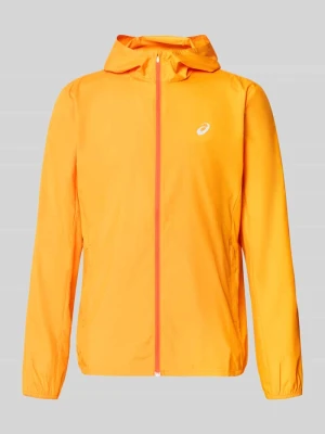 kurtka treningowa o kroju regular fit z nadrukiem z logo model 'Core' Asics Pomarańczowy