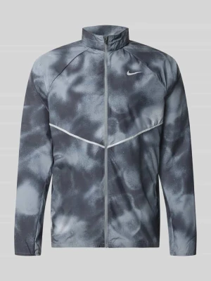 kurtka treningowa o kroju regular fit z nadrukiem z logo model 'MILER' Nike Czarny