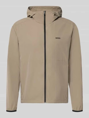 kurtka treningowa o kroju regular fit z nadrukiem z logo model 'OW_Airynix JT HD 2' Boss Beżowy