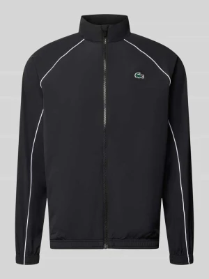 kurtka treningowa o kroju regular fit z naszywką z logo Lacoste Czarny