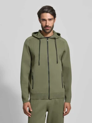 Kurtka treningowa o kroju regular fit z żakardowymi elementami model ‘ACTIVE PUSH’ BOSS Green