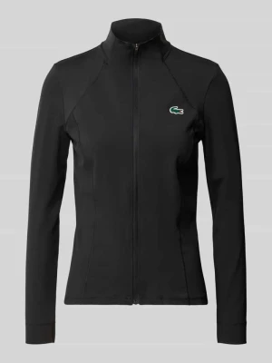 Kurtka treningowa o kroju slim fit z naszywką z logo Lacoste Czarny