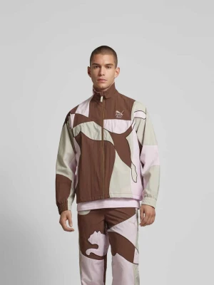 Kurtka treningowa z detalem z logo Puma Średniobrązowy