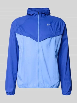 kurtka treningowa z nadrukiem z logo i kapturem Nike Niebieski