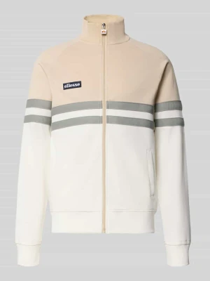 Kurtka treningowa z naszywką z logo i stójką model 'RIMINI' Ellesse Złamany biały