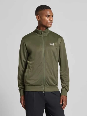 Kurtka treningowa z zamkiem błyskawicznym dwustronnym i logo EA7 Emporio Armani