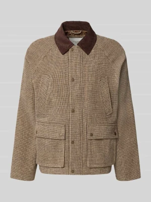 Kurtka typu barn z kieszenie z patką model 'SALAMANCO' Jack&Jones Ciemnobrązowy