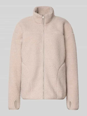 Kurtka typu teddy o kroju relaxed fit ze stójką model 'SAIDA' Pieces Złamany biały