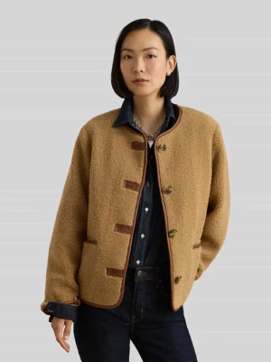 Kurtka typu teddy z kontrastowymi wypustkami Lauren Ralph Lauren Camel