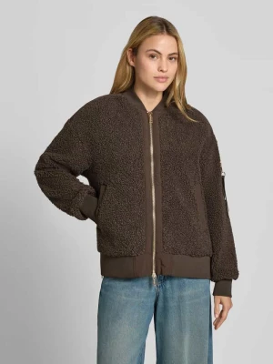 Kurtka typu teddy ze stójką model 'Emeline' MOS MOSH Ciemnobrązowy