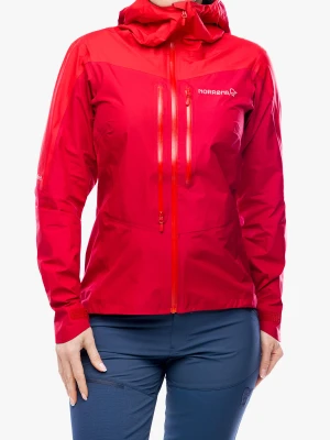 Kurtka w góry damska Norrona Falketind GORE-TEX Paclite Jacket - jester red/true red