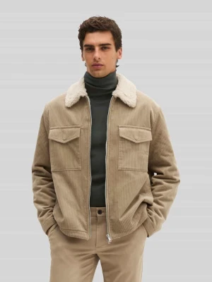 kroj regular fit kurtka sztruksowa z czystej bawełny Marc O'Polo Camel