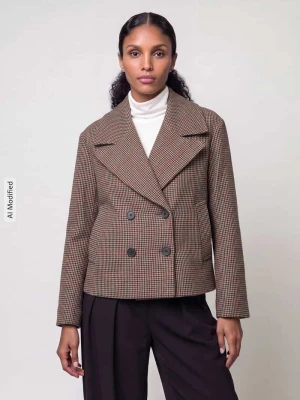 Kurtka w kroju relaxed fit z mieszanki wełny Only Piaskowy melanż