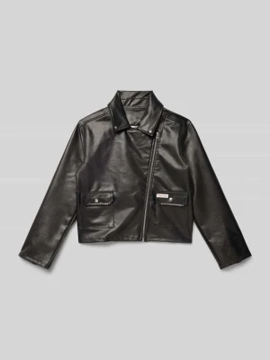 Kurtka w stylu Biker z imitacji skóry z kieszeniami z patką Calvin Klein Jeans