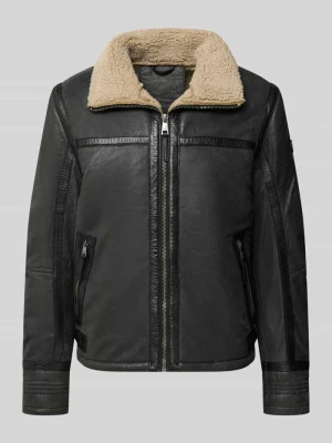 Kurtka w stylu biker z kieszeniami zapinanymi na zamek błyskawiczny model 'MARTICON' MAURITIUS Antracytowy