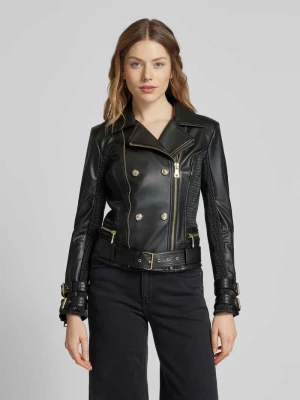 Kurtka w stylu Biker z kieszeniami zapinanymi na zamek błyskawiczny model ‘MYLA’ Guess