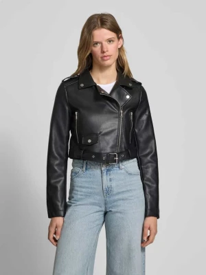 Kurtka w stylu Biker z materiału skóropodobnego Review