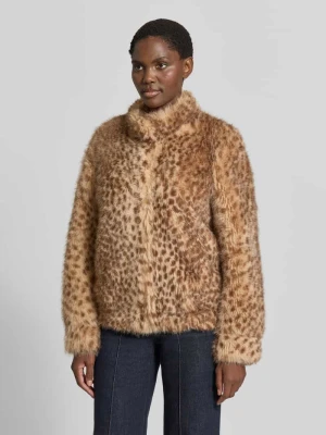 kurtka w stylu puffer krój regular fit z sztucznego futra Rich & Royal Beżowy