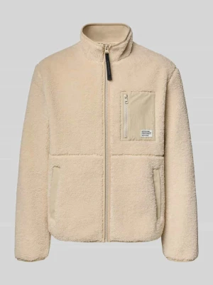 kurtka w stylu puffer z futerka / sztucznego futra o kroju regular fit z kieszeniami piersiowymi z lamówką Marc O'Polo Beżowy