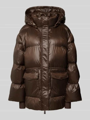 Kurtka w stylu puffer z kapturem model 'Clotilde' NEO NOIR Średniobrązowy
