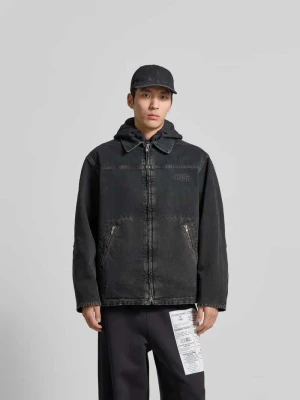Kurtka w tkaninie stylizowanej na denim z wykładanym kołnierzem MM6 Maison Margiela Czarny