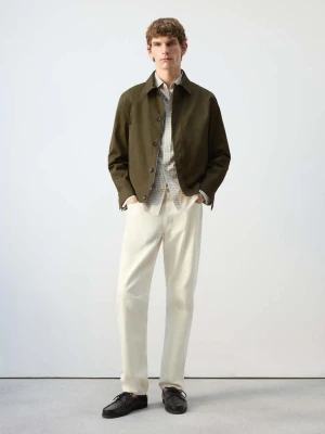 Kurtka water-repellent z ukrytym zamkiem oliwkowozielony - Mężczyzna - - MANGO MAN