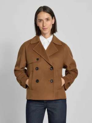 Kurtka wełniana o kroju regular fit z mieszanki żywej wełny i jedwabiu z domieszką kaszmiru model ‘NUPAR’ Max Mara Studio