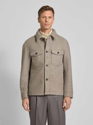 Kurtka wełniana o kroju regular fit z wykładanym kołnierzem model ‘MITCH’ Selected Homme