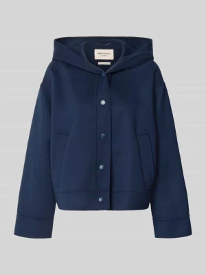 kurtka wełniana w kroju regular fit z bocznymi wpuszczanymi kieszeniami model 'WKDRIDENTE' Weekend Max Mara Granatowy