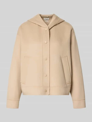 kurtka wełniana w kroju regular fit z bocznymi wpuszczanymi kieszeniami model 'WKDRIDENTE' Weekend Max Mara Piaskowy