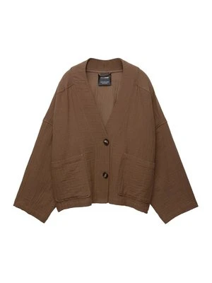Kurtka wiosenna PULL&BEAR ciemnobrązowy