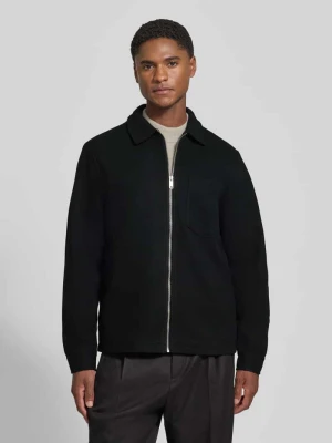 Kurtka z brustaszą i kołnierzykiem typu kent model 'ROLFSTED' Casual Friday Czarny