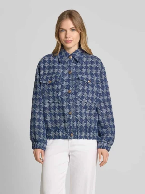 Kurtka z denimu z efektem boucle i wzorem w pepitkę Jake*s Collection