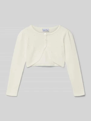 Kurtka z dzianiny krótka z perełkami Happy Girls