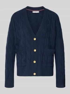 Kurtka z dzianiny o kroju oversized z czystej wełny Tommy Hilfiger