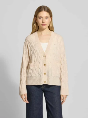 Kurtka z dzianiny o kroju oversized z czystej wełny Tommy Hilfiger