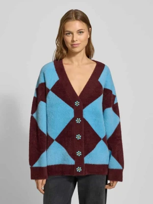 Kurtka z dzianiny o kroju oversized z guzikami w kształcie kwiatów model ‘IWHO’ Essentiel Antwerp