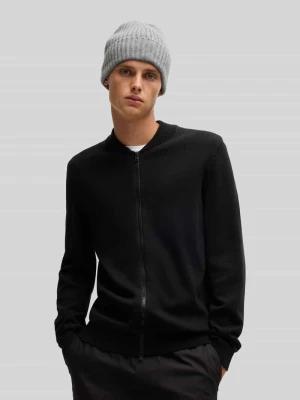 Kurtka z dzianiny o kroju regular fit z czystej bawełny model ‘SAN JAQUE-C’ Hugo Czarny