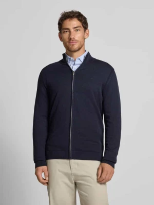 Kurtka z dzianiny o kroju regular fit z czystej bawełny Tom Tailor Granatowy