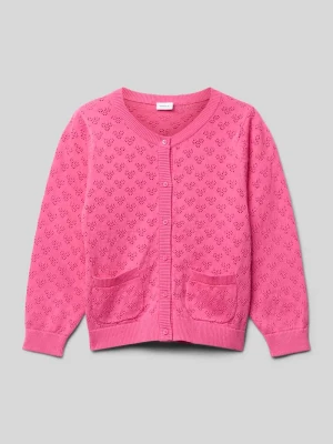 Kurtka z dzianiny o kroju regular fit z haftem angielskim model ‘FELOTTE’ name it