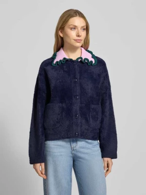 Kurtka z dzianiny o kroju regular fit z kołnierzem z falbanami model ‘JARDENER’ Essentiel Antwerp