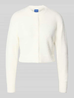 Kurtka z dzianiny o kroju regular fit z wyhaftowanym logo model ‘SFURRY’ Hugo Blue