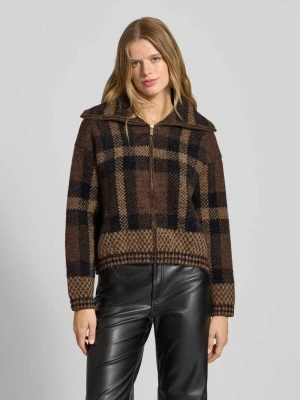 Kurtka z dzianiny o kroju regular fit ze wzorem na całej powierzchni model ‘MAROON’ Only