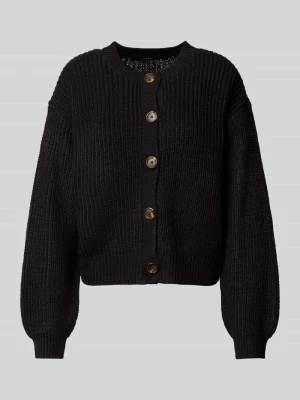 Kurtka z dzianiny o kroju relaxed fit z jednorzędową listwą guzikową model ‘LEA’ Vero Moda