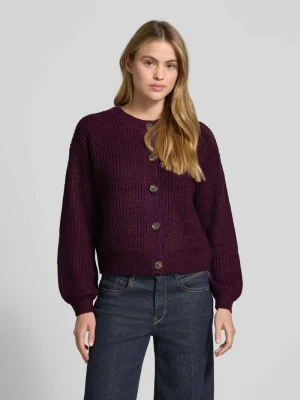 Kurtka z dzianiny o kroju relaxed fit z jednorzędową listwą guzikową model ‘LEA’ Vero Moda